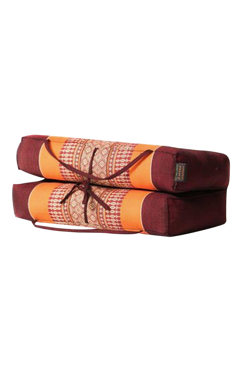 Hugger Mugger Zafuko Foldable Yoga & Meditation Cushion, Main, color, Burgundy/Orange