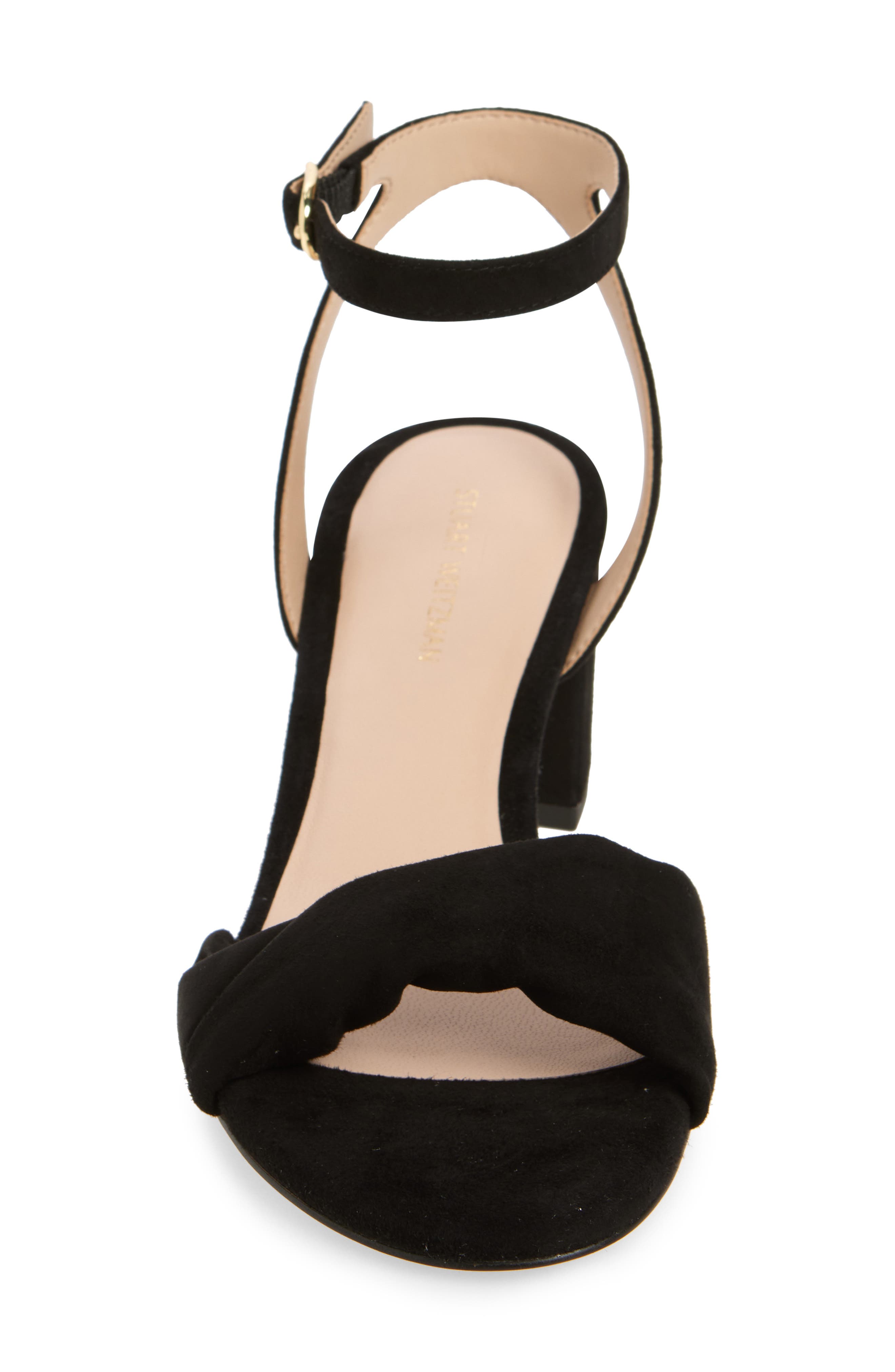 Stuart Weitzman Everly Block Heel Sandal, Alternate, color, Black