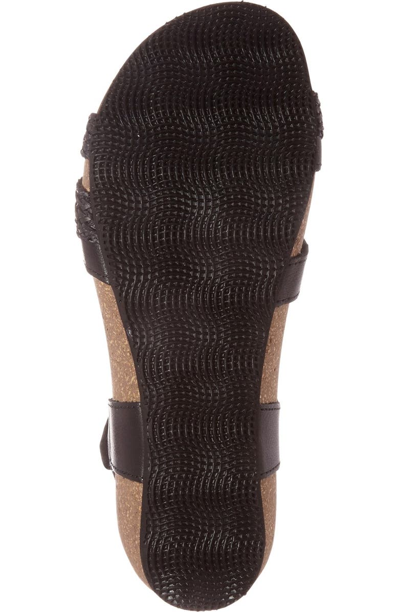 Taos 'Trulie' Wedge Sandal, Alternate, color, Black Leather