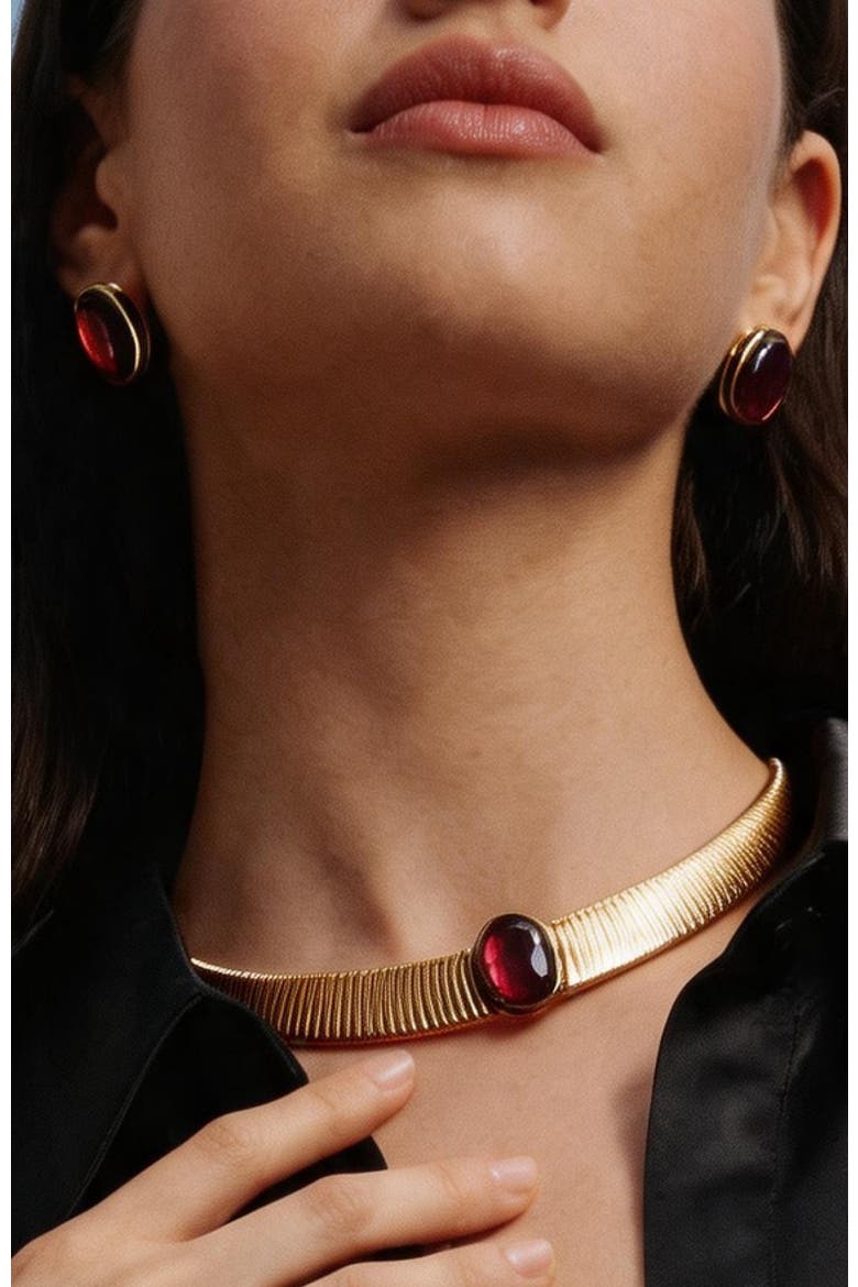 Gladiator Earrings, Alternate, color, Red