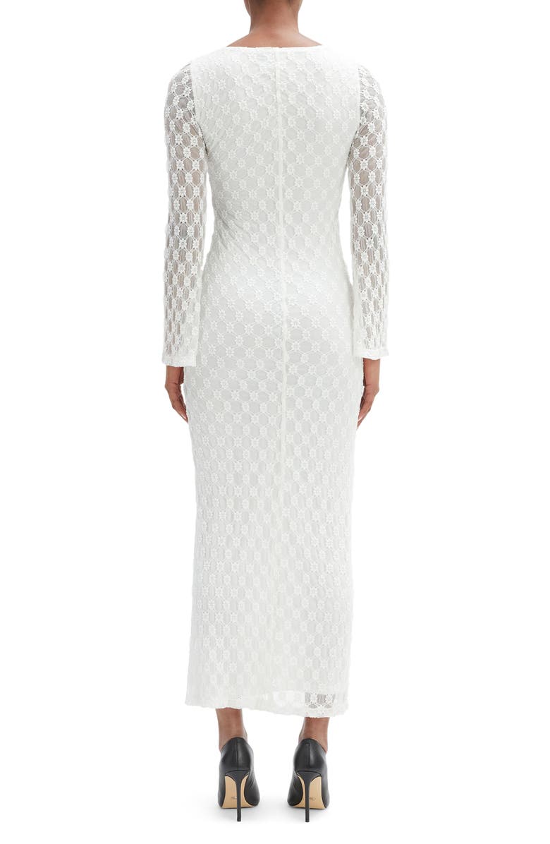 Bardot Talika Floral Mesh Long Sleeve Dress, Alternate, color, Orchid White