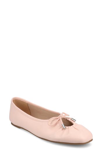Journee Collection Callee Keyhole Square Toe Flat In Pink