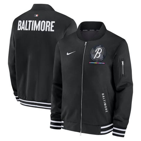 Men
s Nike  Black Baltimore Orioles Authentic Collection City Connect Full-Zip Bomber Jacket