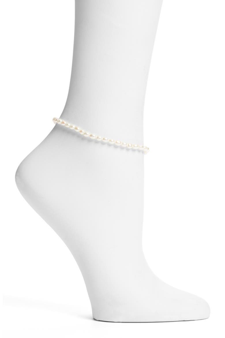 Sofia Pearl Anklet, Main, color, GOLD