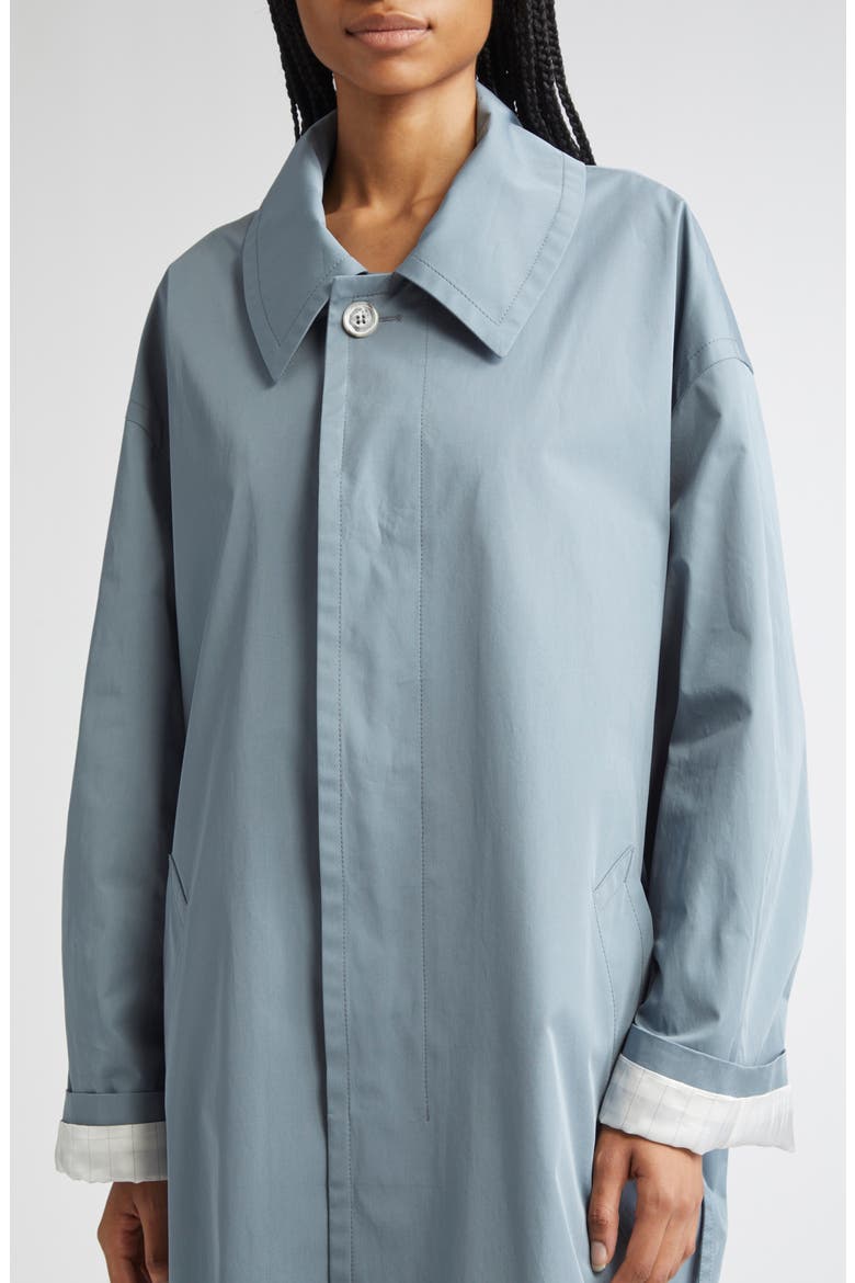 Water Repellent Cotton Gabardine Raincoat, Alternate, color, GREY BLUE