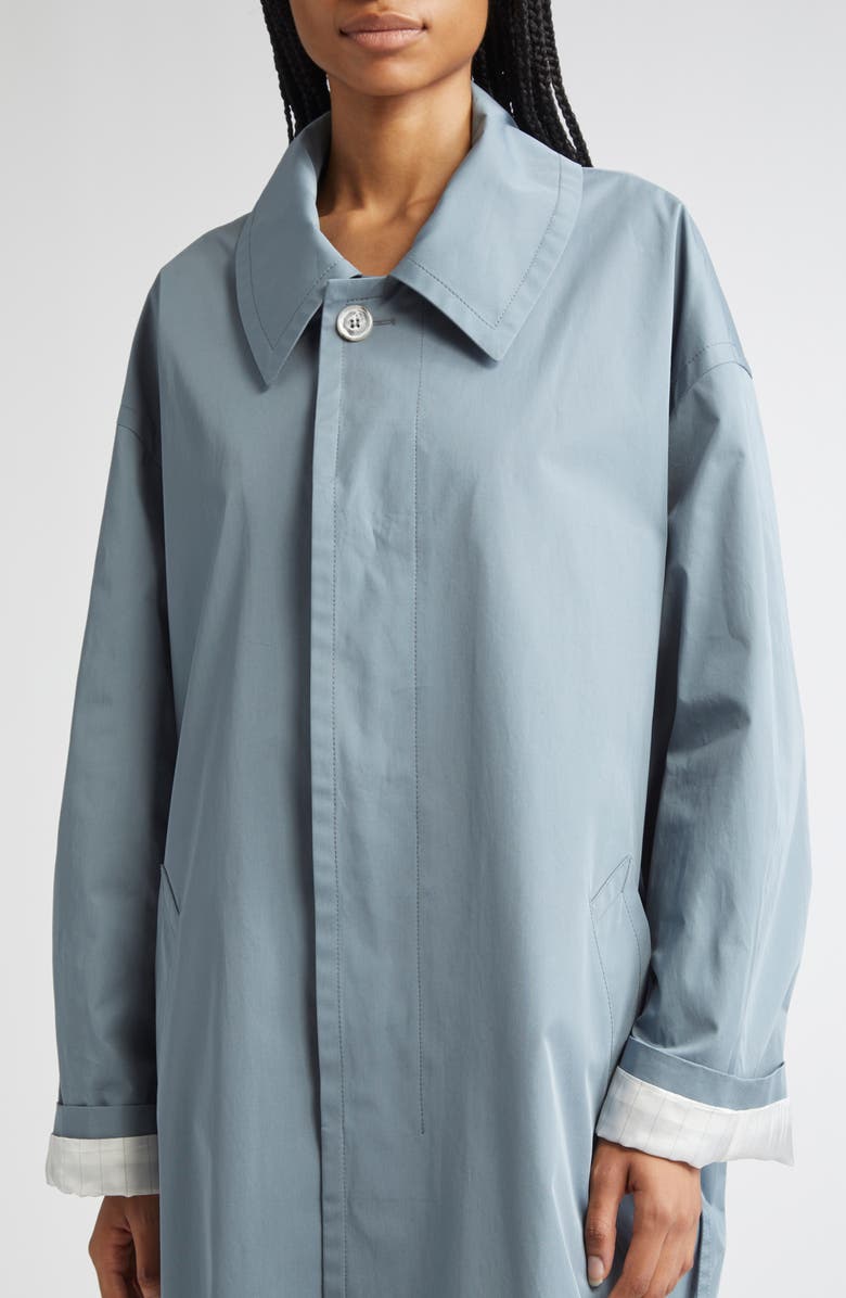 MM6 Maison Margiela Water Repellent Cotton Gabardine Raincoat, Alternate, color, Grey Blue