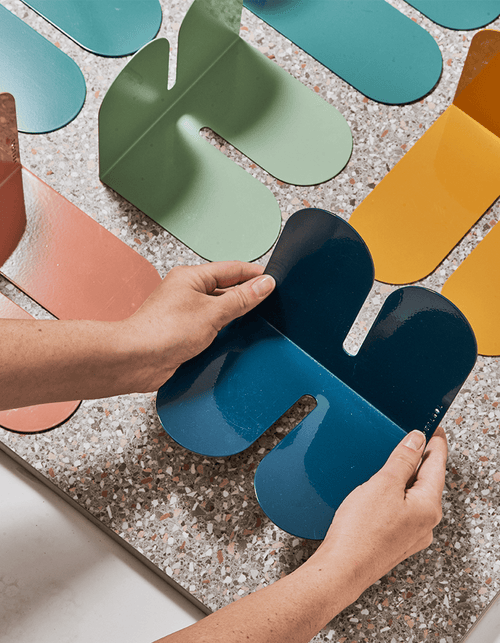 Tortuga Forma Dumbo Bookend Pair Colorful Series In Blue