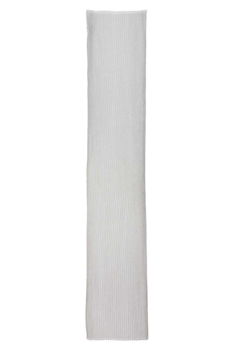 Evening Plissé Pleat Cashmere Blend Stole, Main, color, SHINE SILVER SHELL