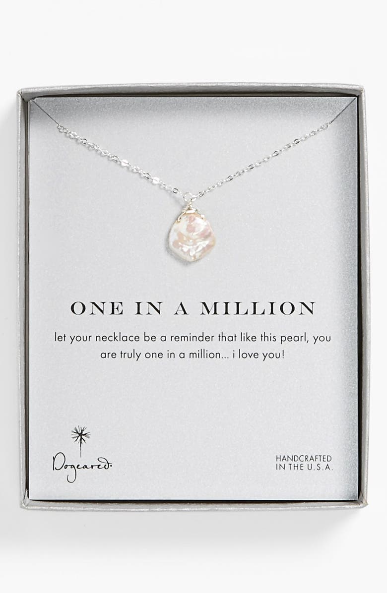 Dogeared 'One in a Million' Keshi Pearl Necklace, Alternate, color,