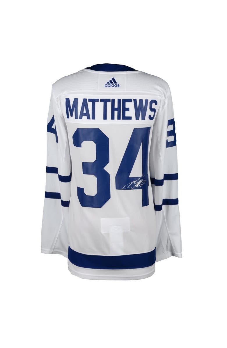 FANATICS AUTHENTIC Auston Matthews Toronto Maple Leafs Autographed White Adidas Authentic Jersey, Alternate, color, 