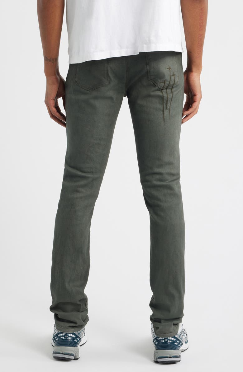 RtA Bryant Mid Rise Skinny Jeans, Alternate, color, Dusty Olive Triple Cross