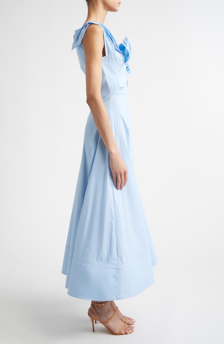 Lela Rose Draped Stretch Poplin Fit & Flare Dress, Alternate, color, Oxford