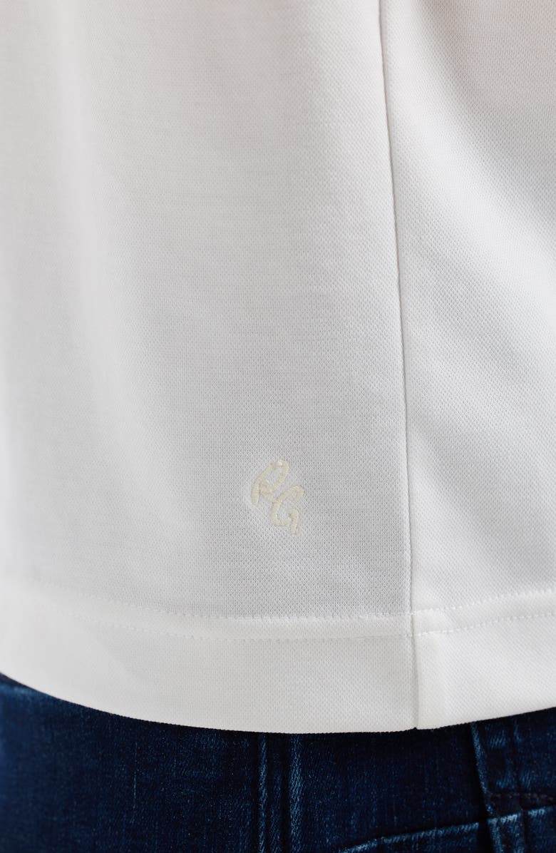 Robert Graham Holton V-Neck Cotton Blend Piqué T-Shirt, Alternate, color, White