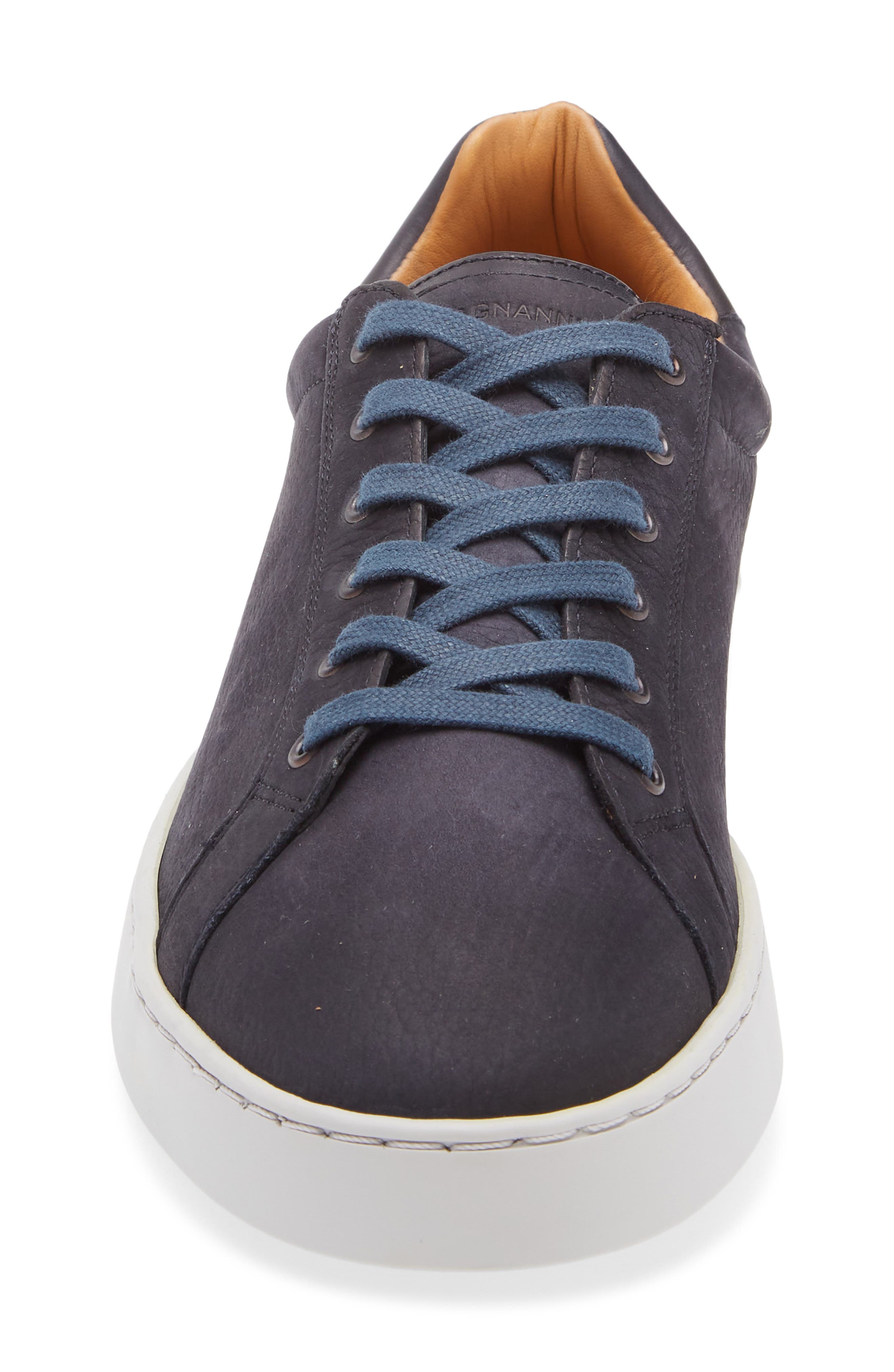 Magnanni Cote Lo Sneaker, Alternate, color, Navy Texture Suede
