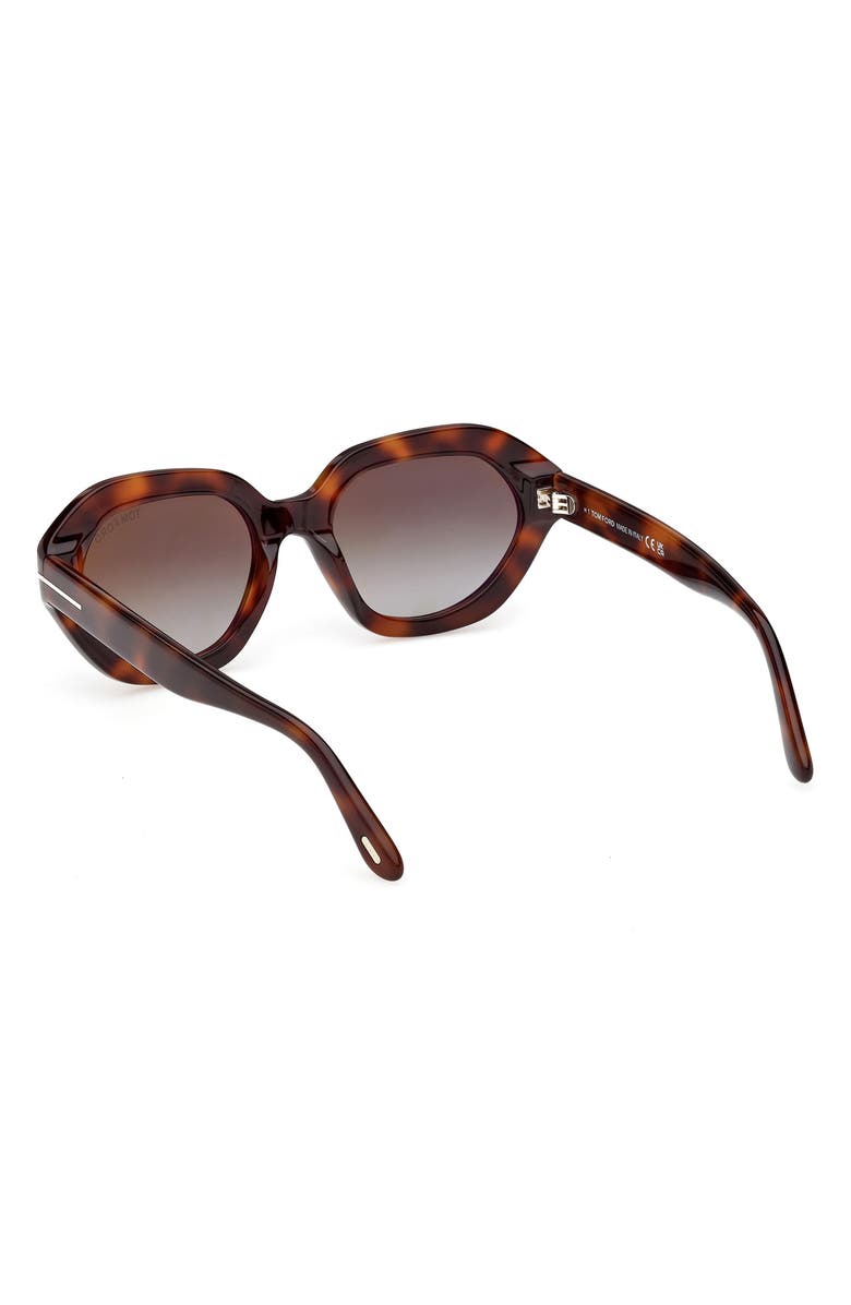 TOM FORD Meryl 53mm Gradient Geometric Sunglasses, Alternate, color, Blonde Havana / Gradient Green
