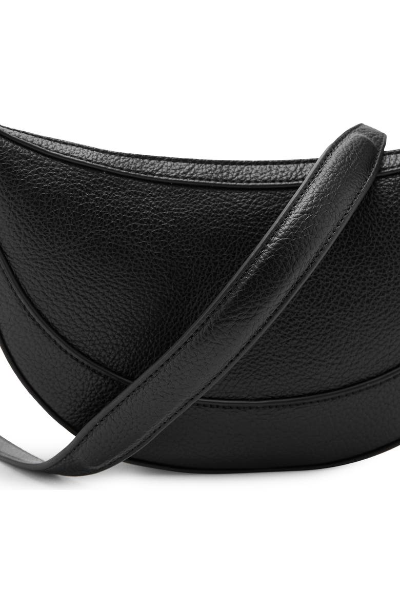 MANGO Oval Faux Leather Shoulder Bag, Alternate, color, Black