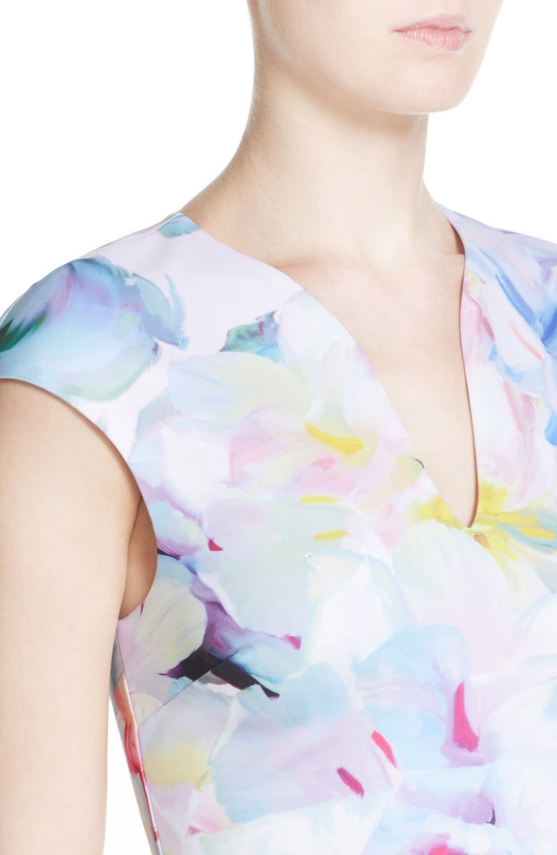 Ted Baker London 'Bathany' Floral Print Body-Con Midi Dress, Alternate, color, 