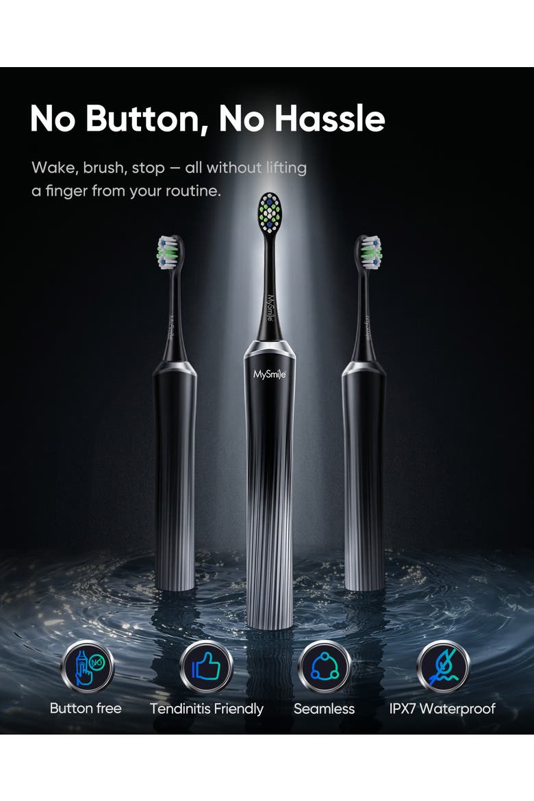 Button-Free Rechargeable Sonic Toothbrush with Pressure Sensor, Alternate, color, Glacier Noir
