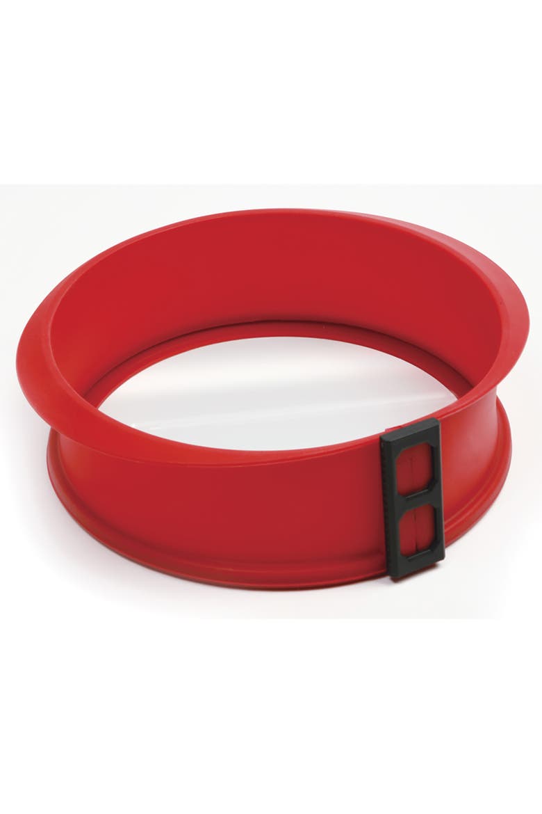 Silicone and Glass 9-Inch Springform Pan, Main, color, Red