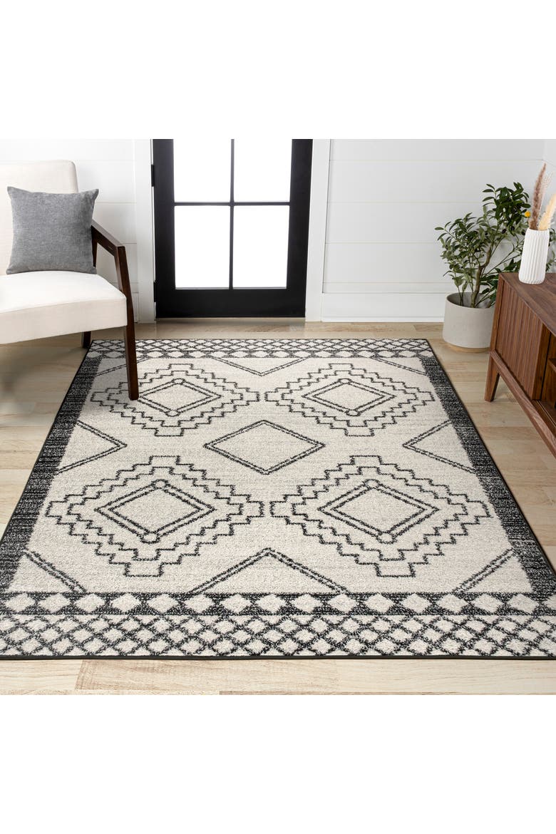 Amir Moroccan Beni Souk Area Rug, Alternate, color, Cream/Black