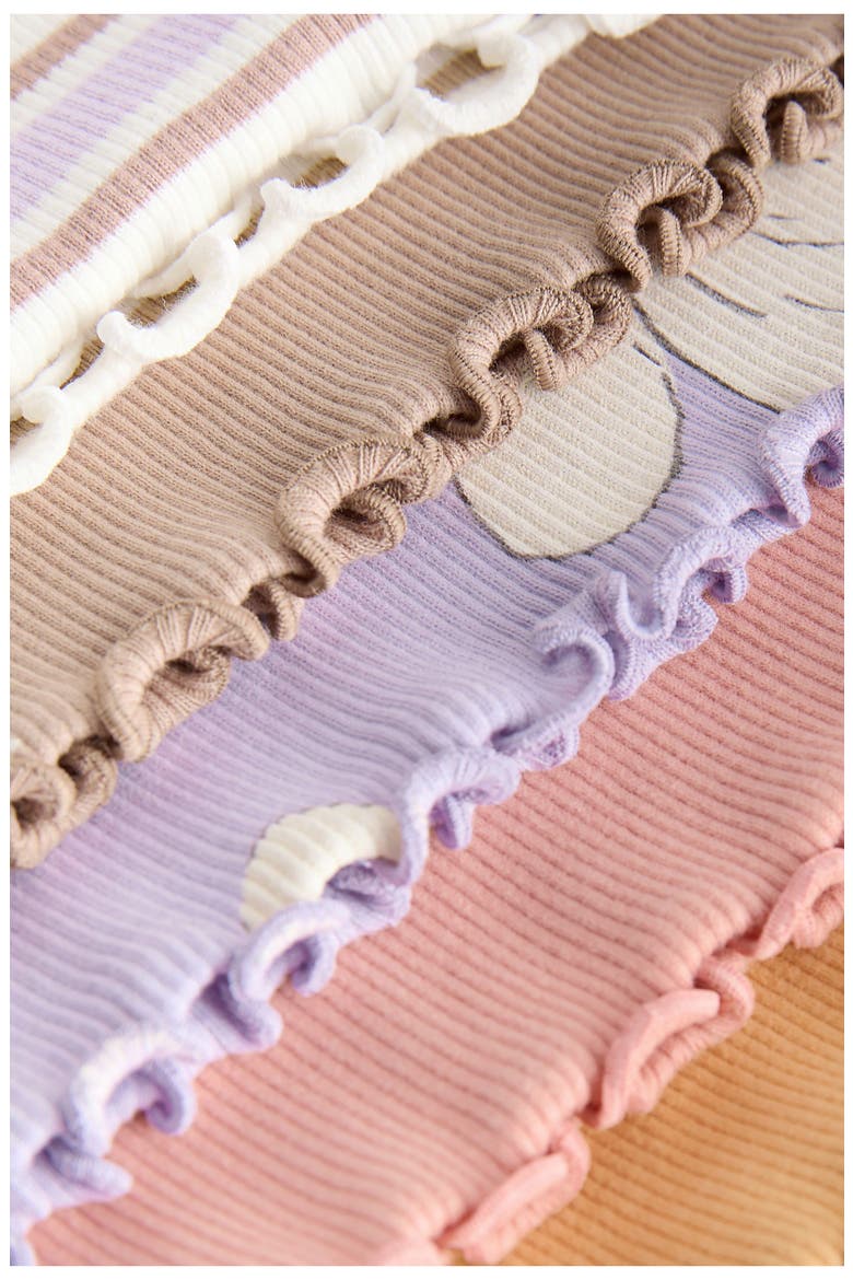 Assorted 5-Pack Rib Stretch Cotton T-Shirts, Alternate, color, NEUTRAL