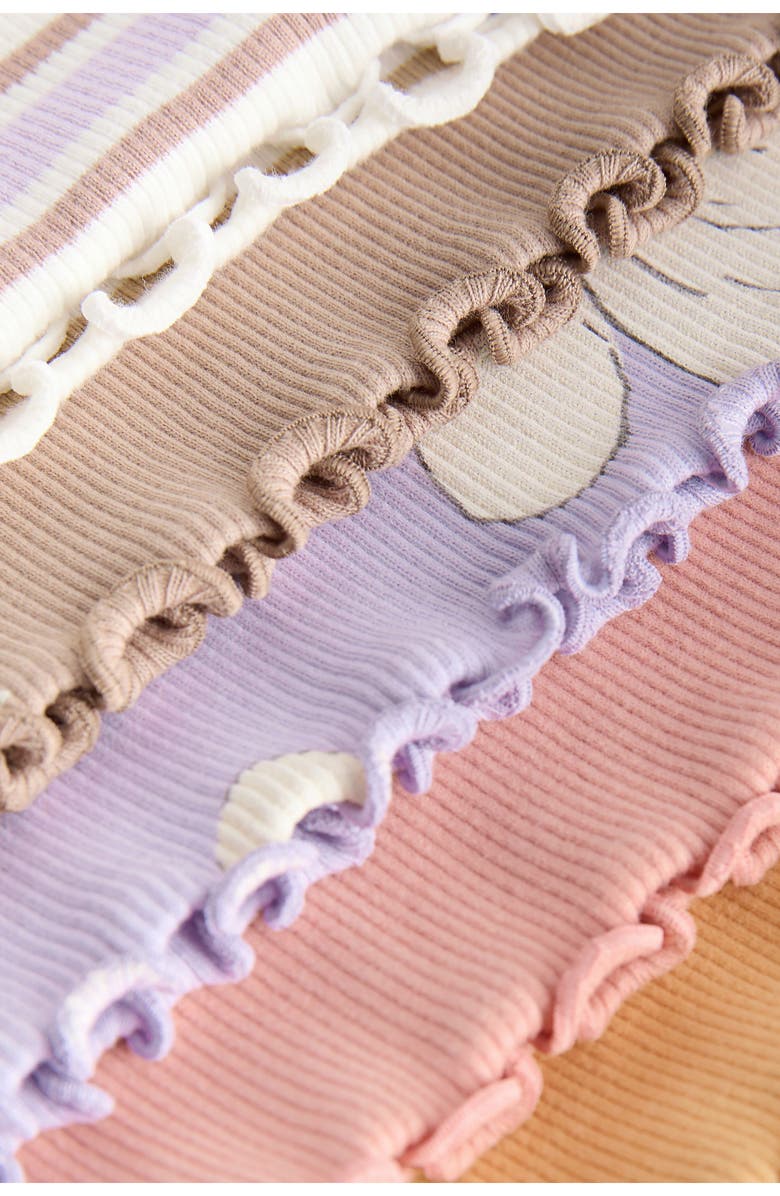 NEXT Assorted 5-Pack Rib Stretch Cotton T-Shirts, Alternate, color, Neutral