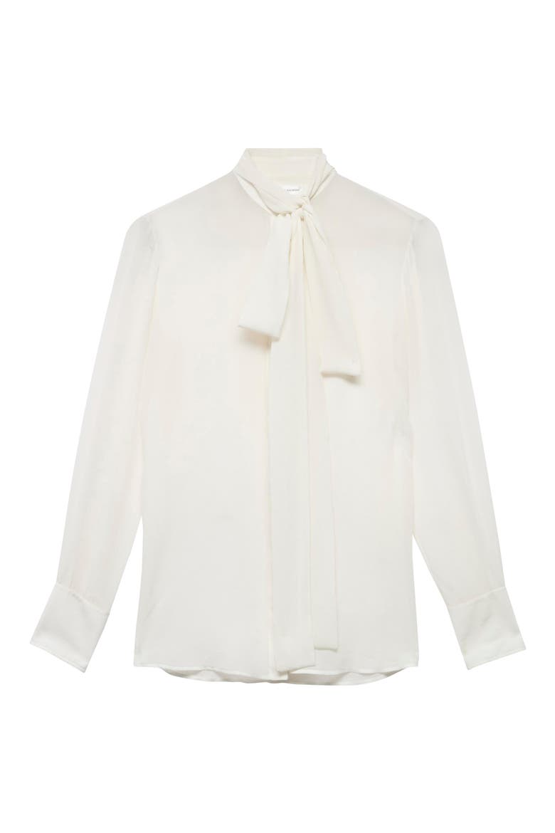 Silk Bow Shirt, Alternate, color, SILK IVORY