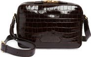 TOM FORD Small Croc Embossed Leather Messenger Bag