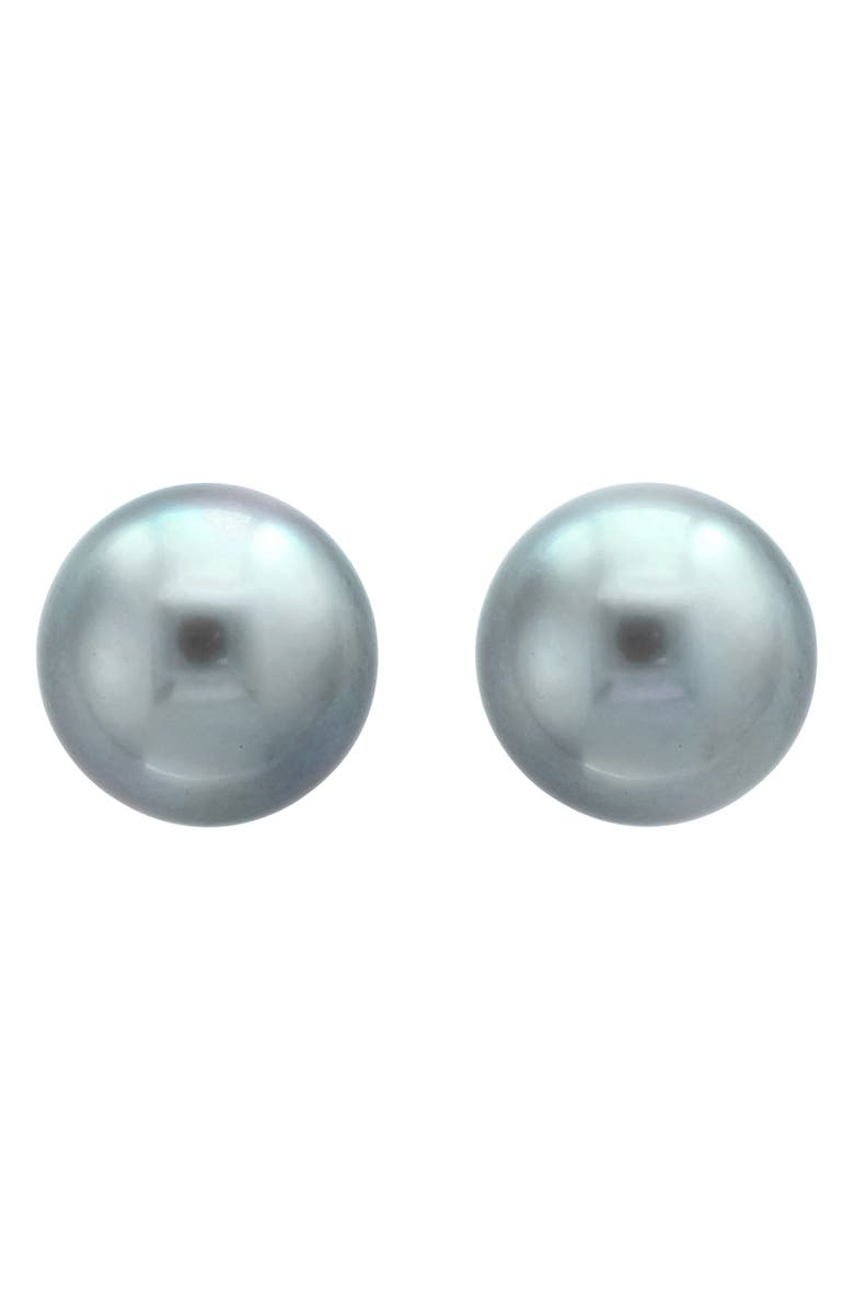 EFFY Sterling Silver 10-11mm Freshwater Pearl Stud Earrings, Main, color, Grey