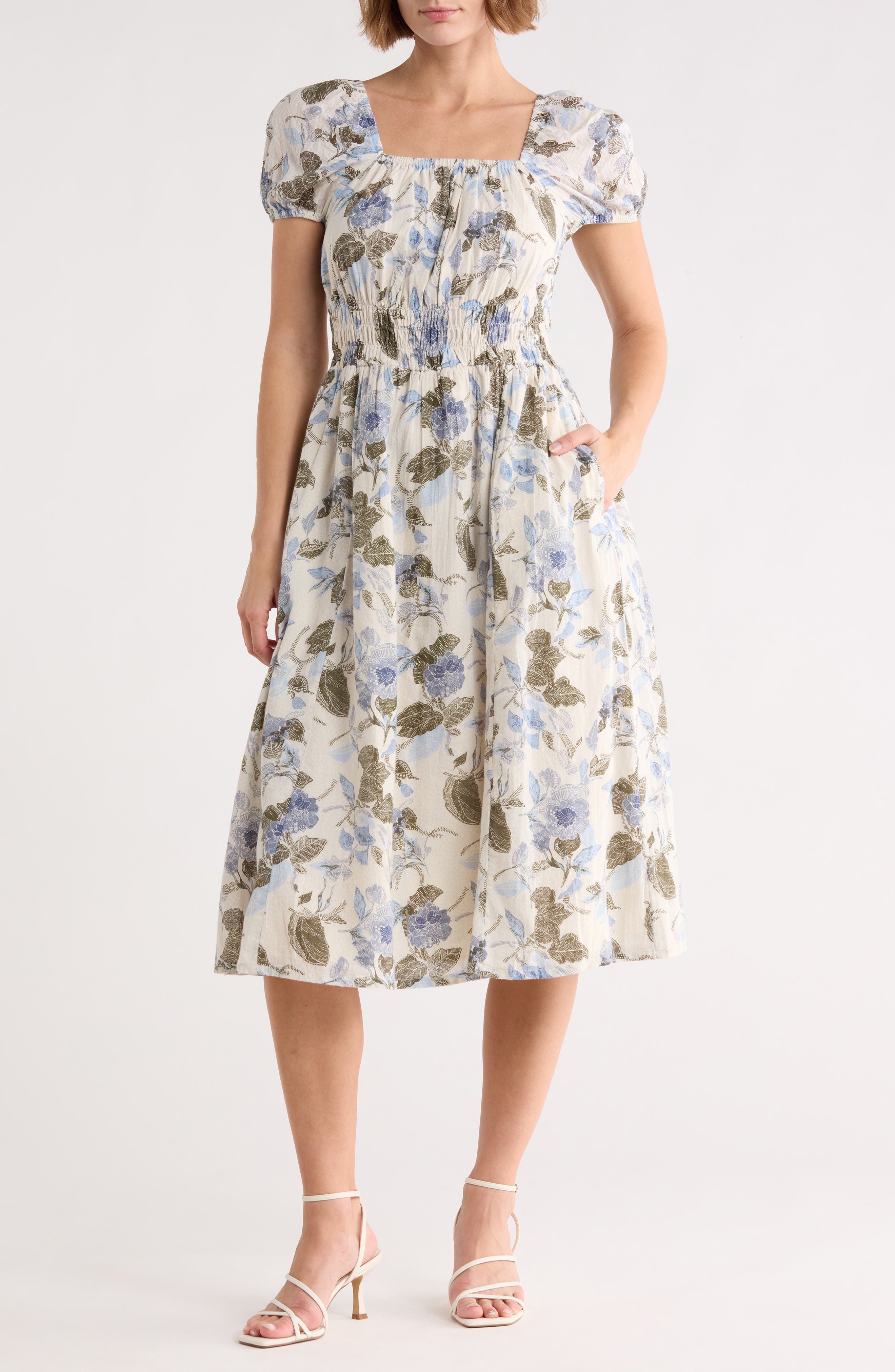 selected IVORY- OLIVE JACOBEAN BLOOM