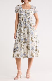 Melrose and Market Puff Sleeve Midi Dress