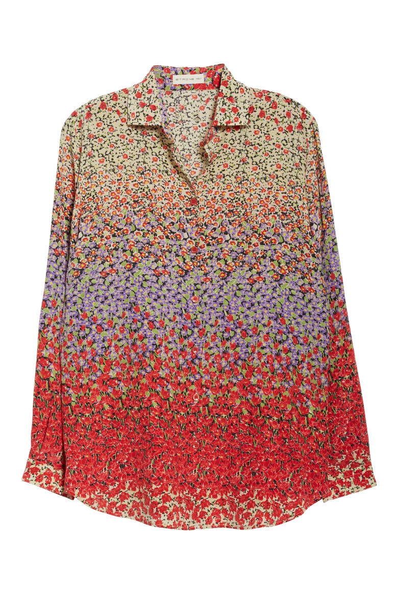 Floral Silk Blouse, Alternate, color, RED