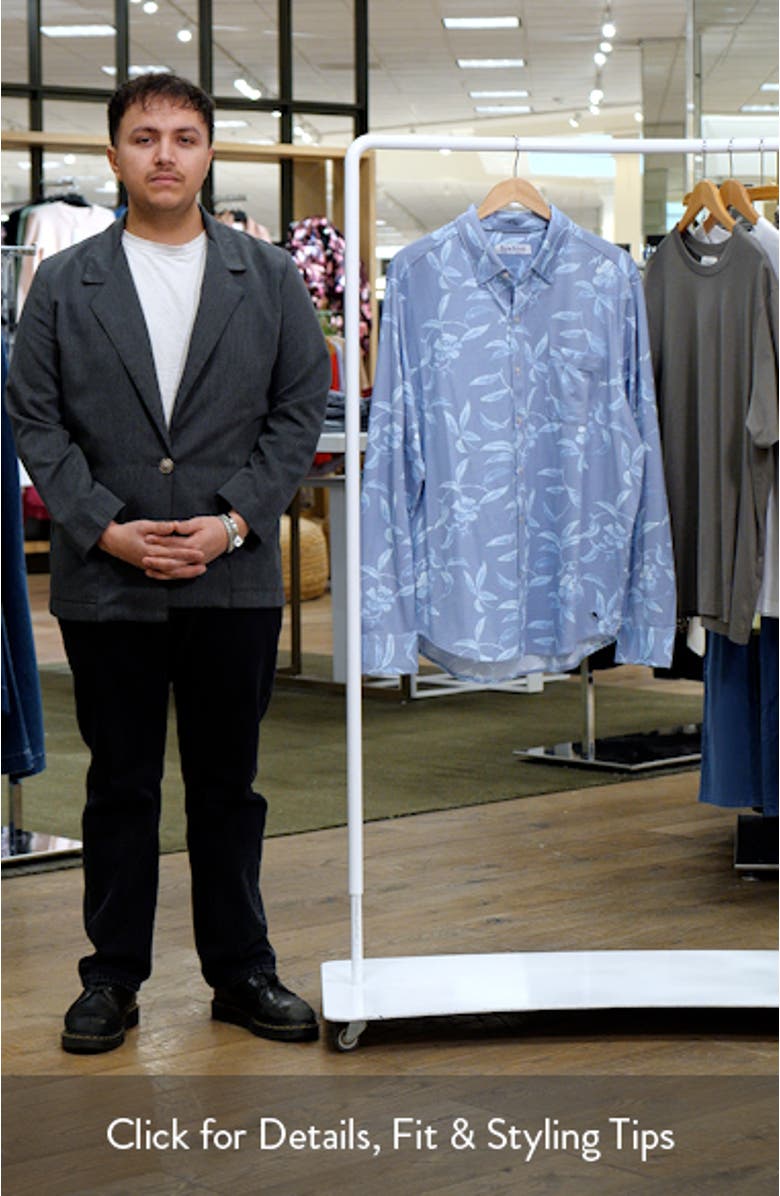 San Lucio Gardenia Floral IslandZone<sup>®</sup> Cotton Blend Button-Up Shirt, sales video thumbnail