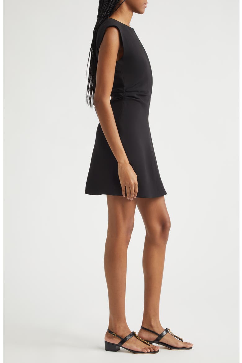 Imara Ruched Sleeveless Minidress, Alternate, color, BLACK