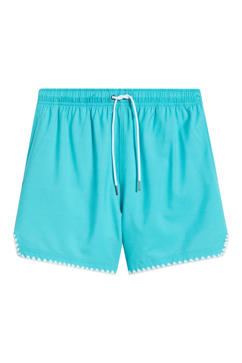 Stitch Waterproof Swim Trunks, Alternate, color, TEAL