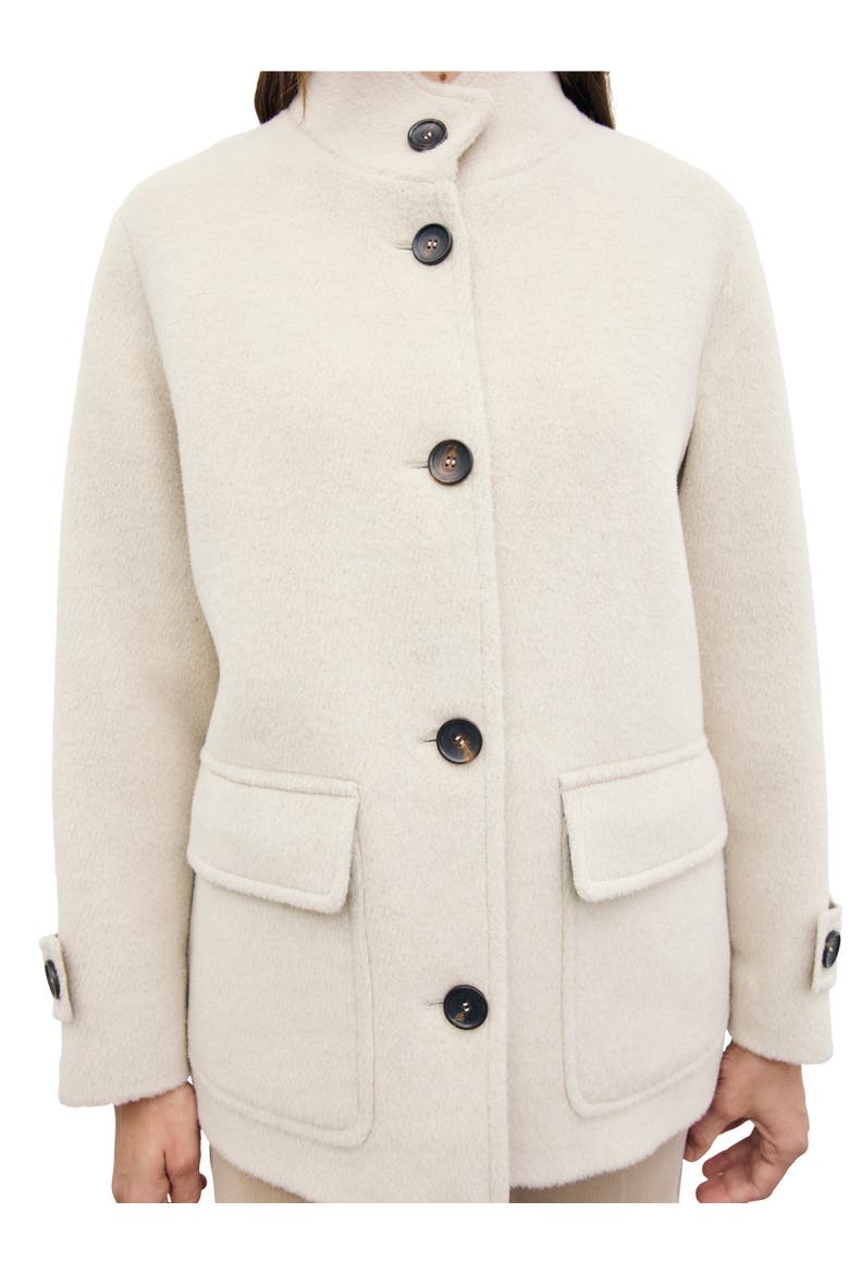 Funnel Neck Alpaca Wool Oversized Coat, Alternate, color, Natural