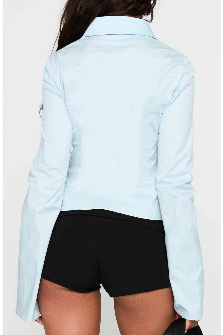 Merritt Lace Inset Button-Up Shirt, Alternate, color, BLUE