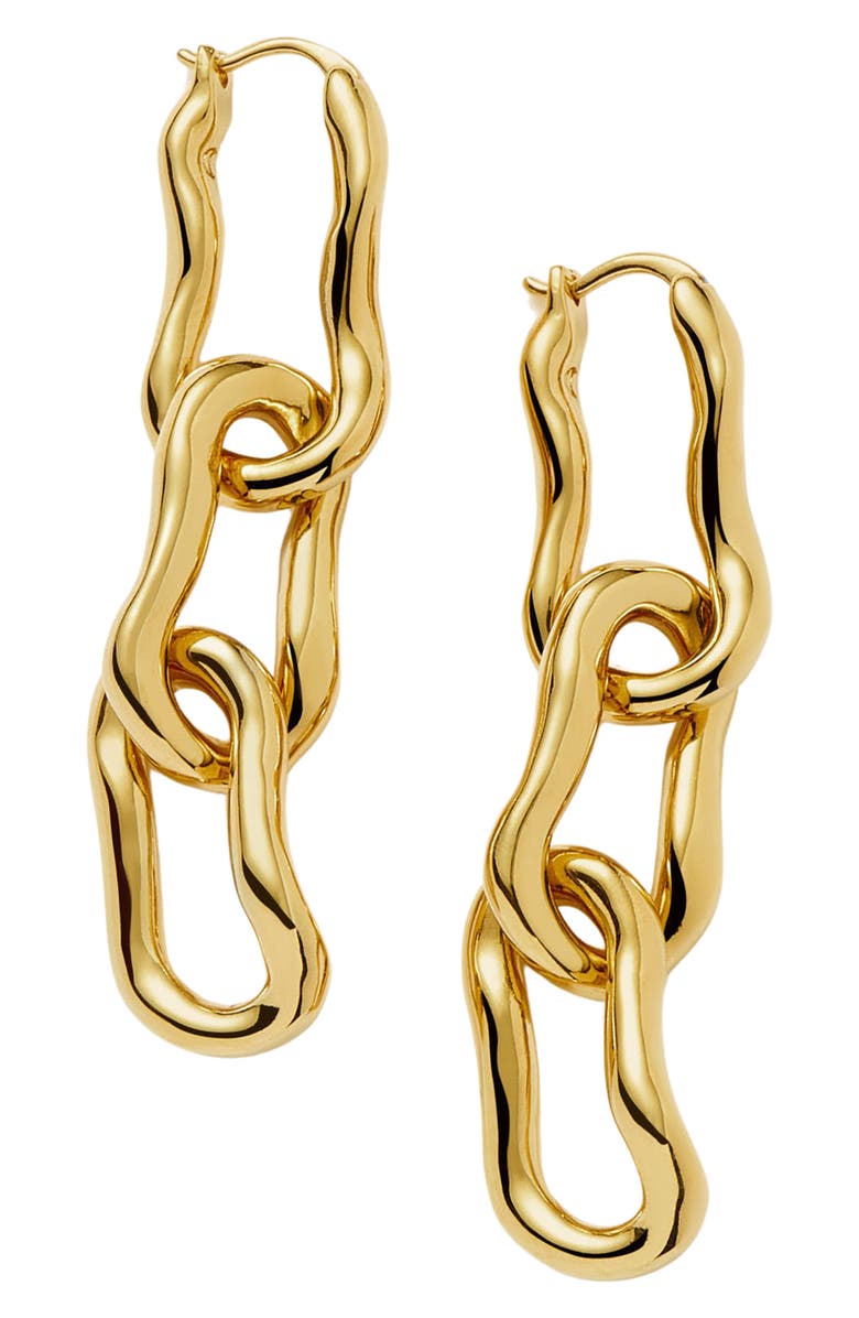 Missoma Molten Ovate Triple Link Drop Earrings, Main, color, Gold