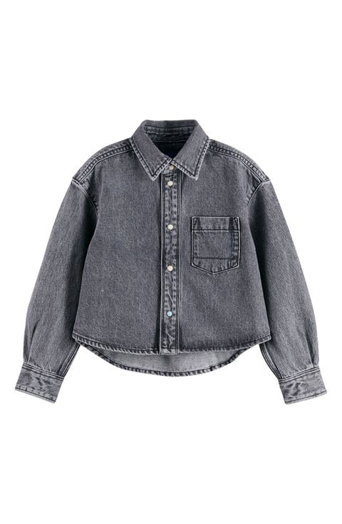 Kids' Denim Button-Up Overshirt (Big Kid)