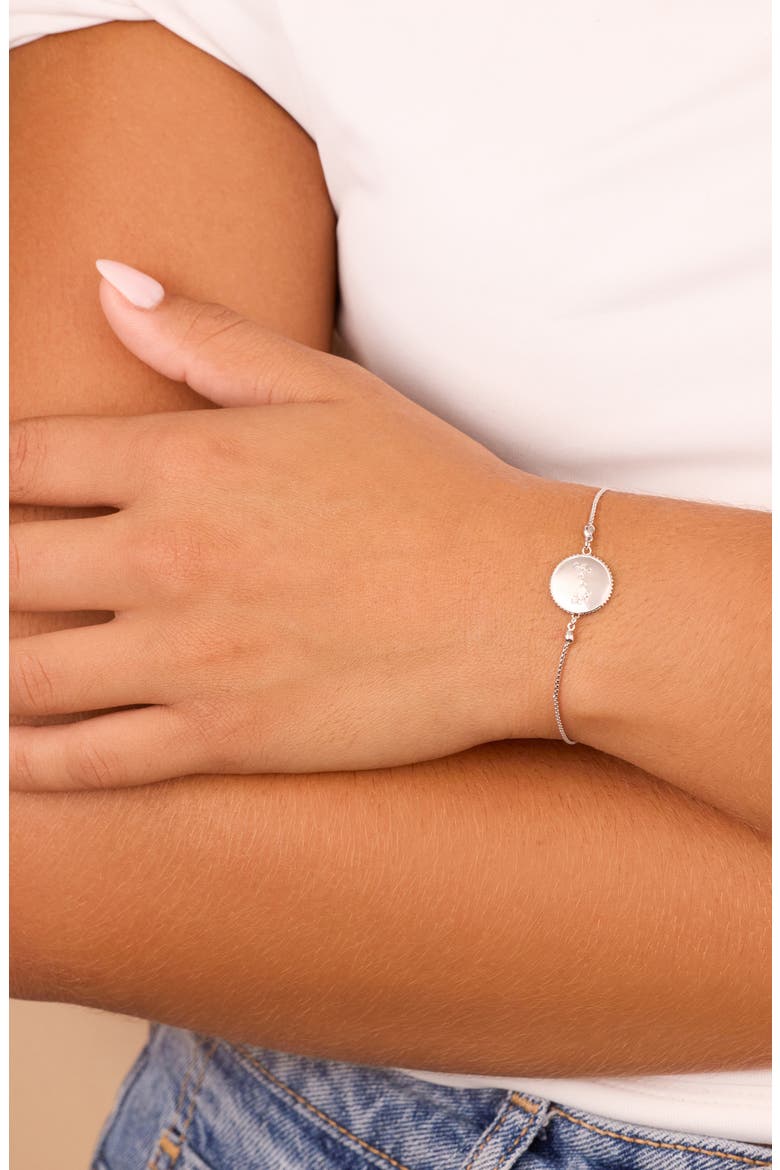 Sterling Silver Constellation Disk Bolo Bracelet, Alternate, color, SILVER- SCORPIO