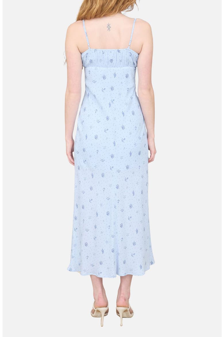 Nautical Print Empire Waist Sundress, Alternate, color, DUSTY BLUE