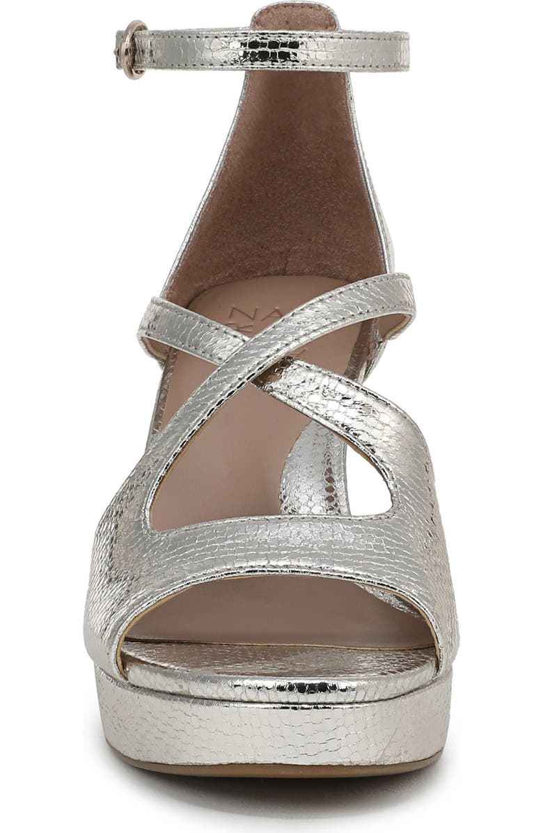 Naturalizer Alicia Platform Sandal, Alternate, color, Silver Sand Faux Leather
