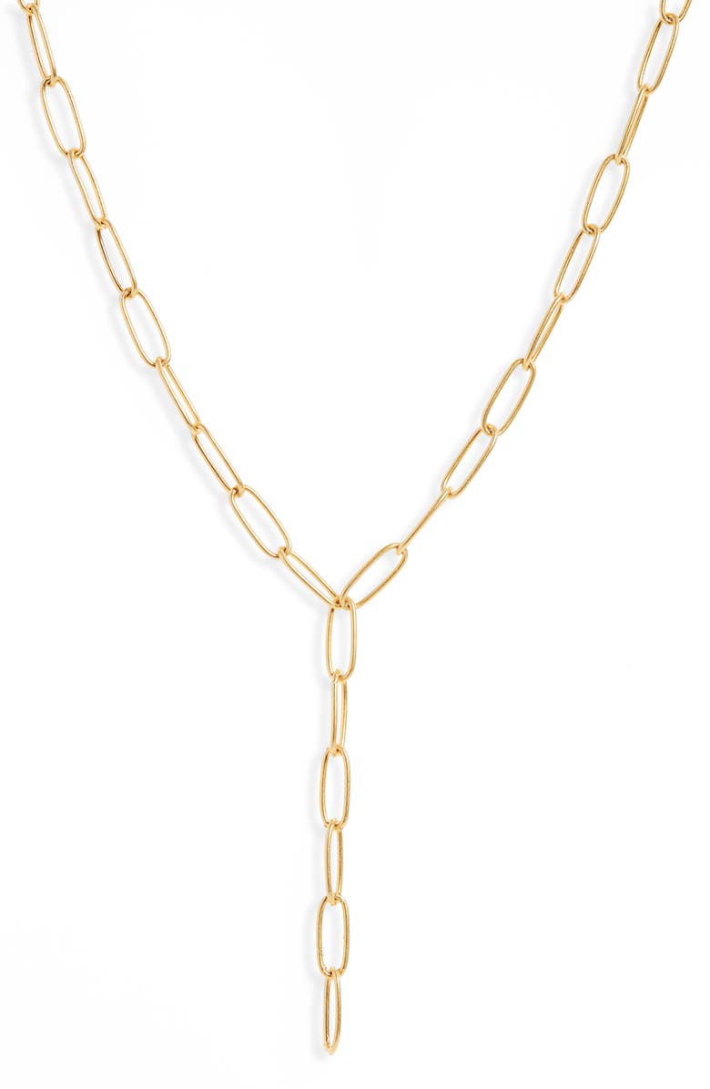 Madewell Paper Clip Y-Necklace, Main, color, 