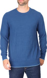 TailorByrd Textured Waffle Knit Crewneck Sweater