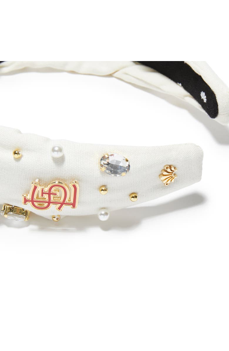 Lele Sadoughi MLB St.Louis Cardinals Embellished Headband, Alternate, color, Ivory 100