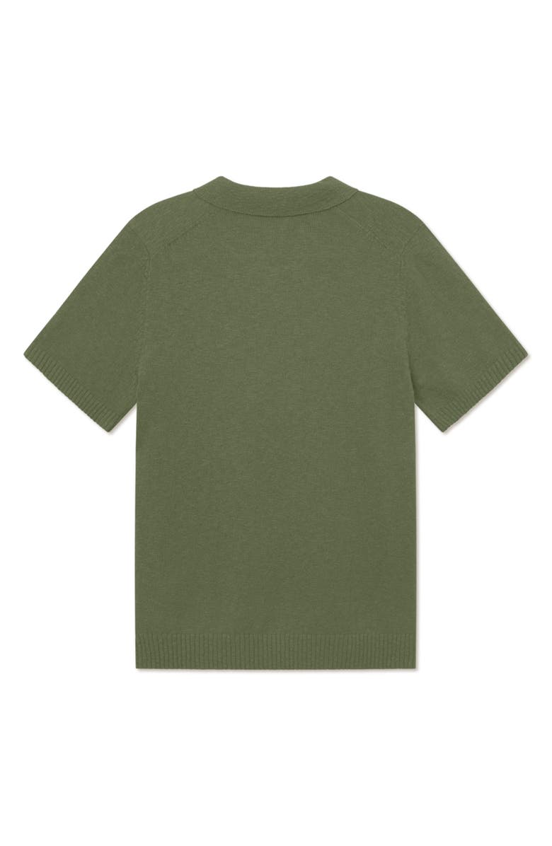Les Deux Brad Zipper Cotton Polo, Alternate, color, Chive Green