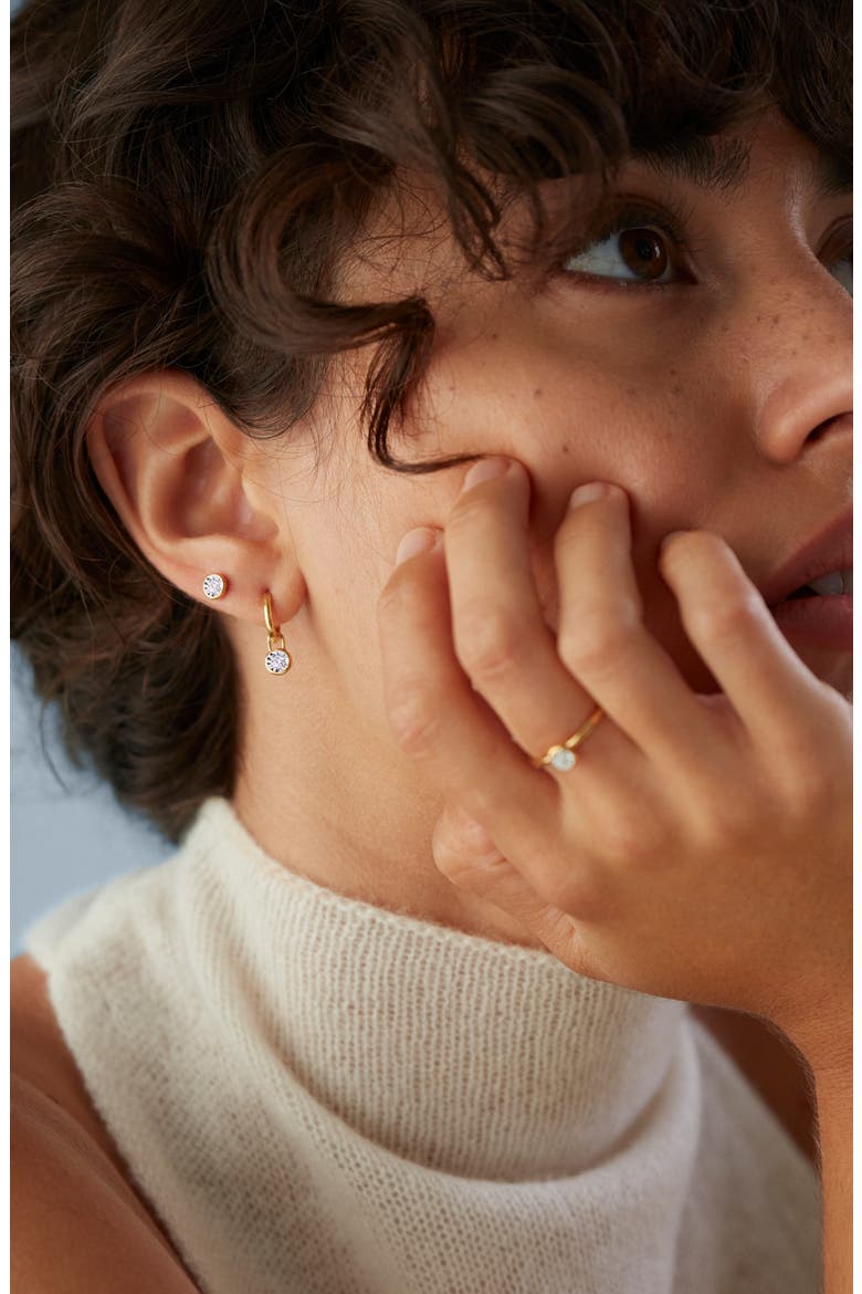 Diamond Solitaire Stud Earrings, Alternate, color, YELLOW GOLD