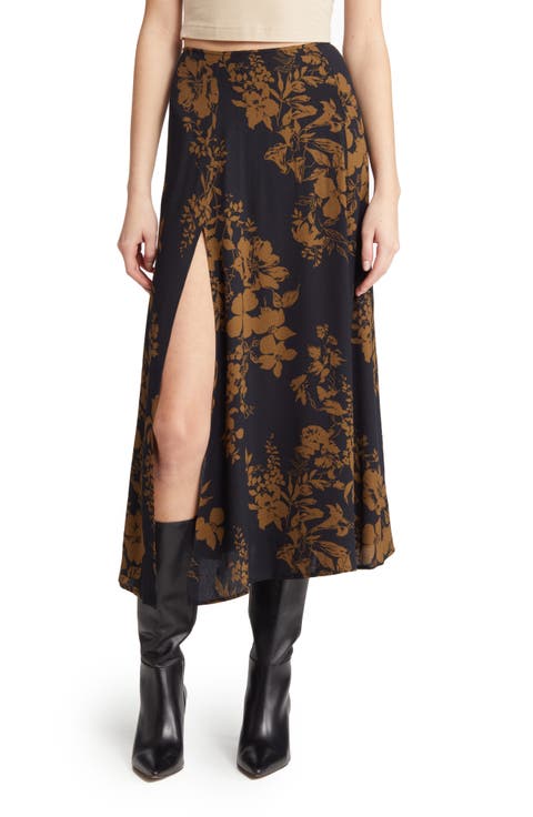 Zoe Side Slit Midi Skirt