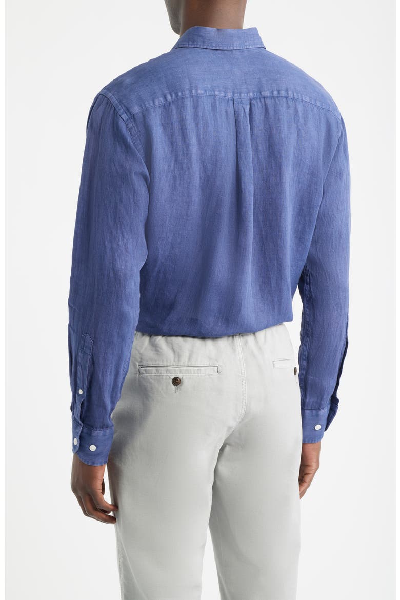 Shoreside Linen Button-Up Shirt, Alternate, color, SPORT NAVY