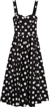 Dolce&Gabbana Polka Dot Stretch Cotton Corset Sundress